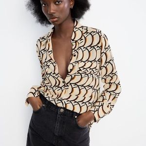 Zara Pocket Print Blouse
